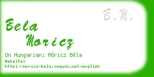 bela moricz business card